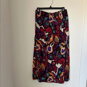 Colorful Abstract Print Maxi Skirt
